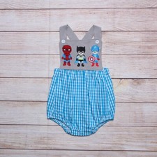 NEW Boutique Superheroes Batman Spiderman Baby Boys Bodysuit Romper Jumpsuit