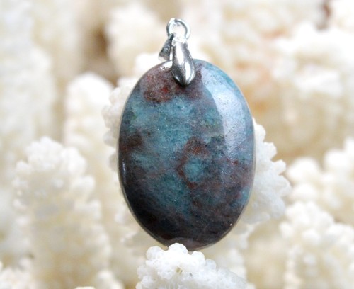 Pendentif Cabochon Labradorite Lune 48 Carats - Pierre Naturelle Madagascar - Neuf