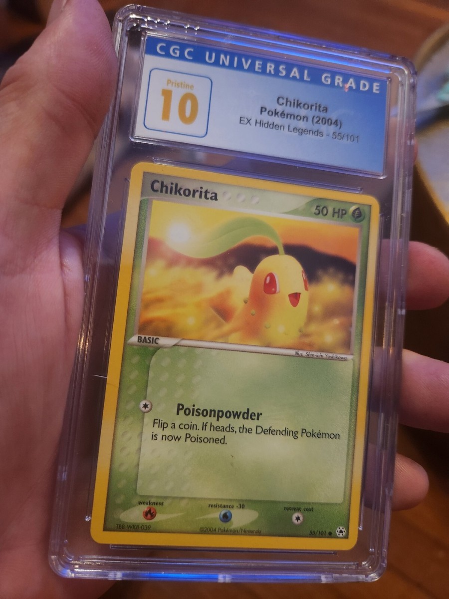 タレントカード pristin POP 3) CGC 10 PRISTINE Chikorita 55/101 Ex Hidden Legends 2004