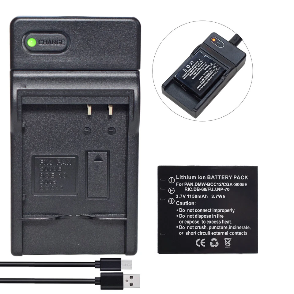 2x Li-ion DB-65 Battery + USB Charger for RICOH GR II GX100 GX200 WG-M1 GRII GR - Image 4 of 4