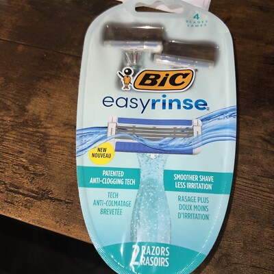 BIC Easy Rinse Women's Disposable 4-Blade Razors-2ct, NEW