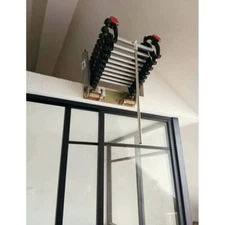 PreAsion Pull Down Attic Ladder, Folding Ladder Loft Stair, 12 Steps Attic Stai