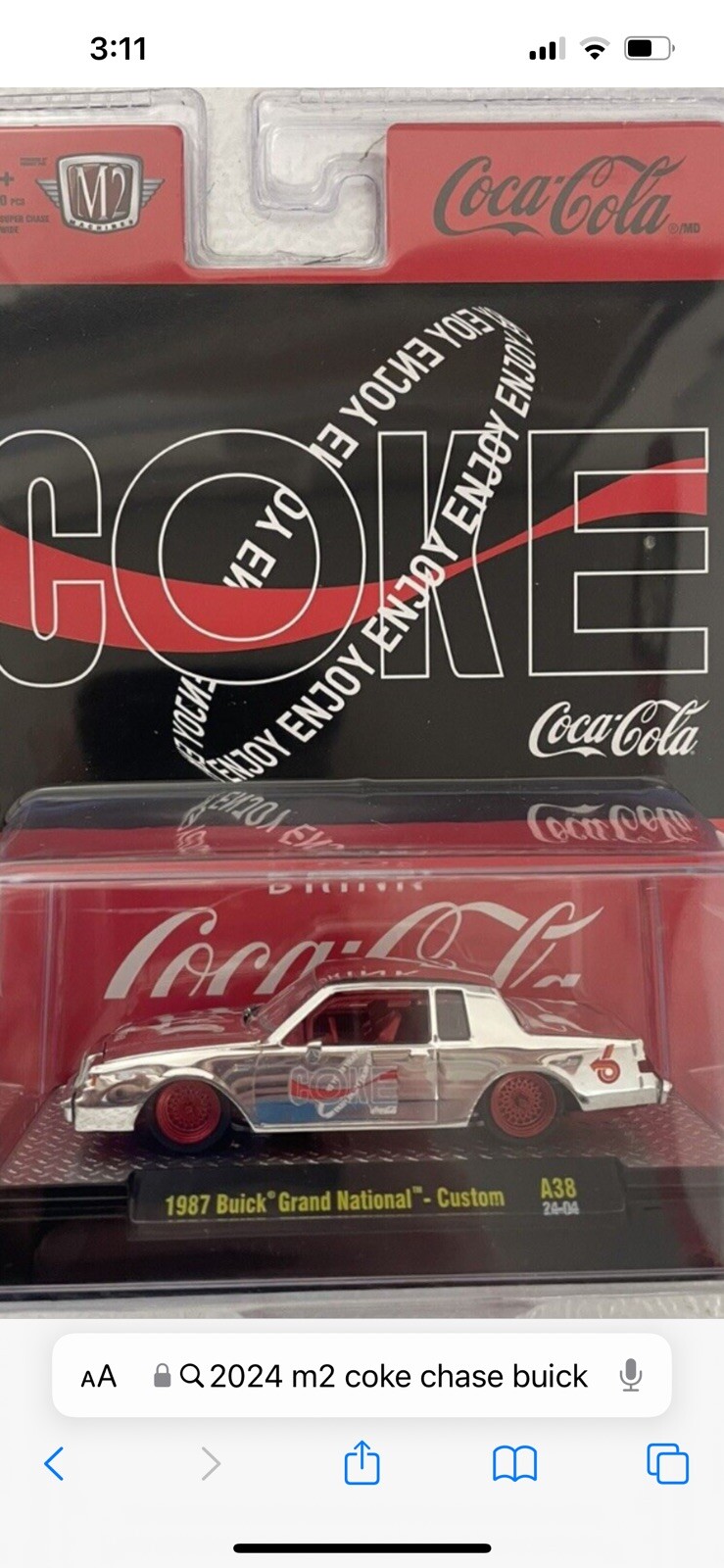 New 2024 M2 Machines Chase 1987 Buick Grand National Custom Coke 750