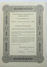 Ahstedt-Schellerter Zuckerfabrik AG, Aktie, 500 DM, Schellerten 1956