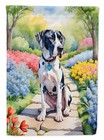 Great Dane Harlequin Spring Garden Path Flag