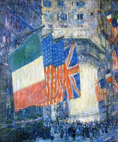 Allee Of The Allies (Aka Flags On Die Waldorf) 1917 102x127cm Canvas-