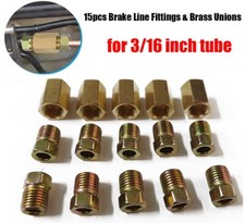 15pc 316 Brake Line 38-24 Inverted Brake Line Fittings Brass Unions Universal 15pc 316 Brake Line 38-24 Inverted Brake Line Fittings Brass Unions Universal