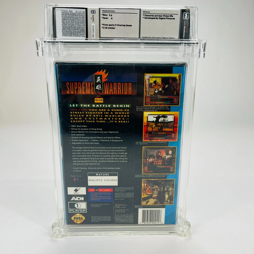 Supreme Warrior - Sega CD 1994 Factory Sealed NIB BRAND NEW WATA 9.6 A - Image 4 of 4