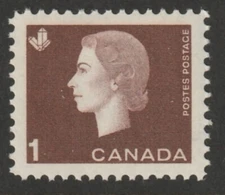 Canada #401, Queen Elizabeth II, Cameo Issue, MNH 1963