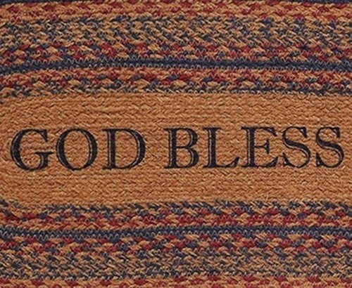 Corredor de mesa de yute trenzado 3' God Bless America azul y rojo Arlington - Imagen 3 de 3