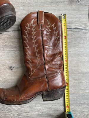 Cowboy Western Boots 90s Leather Brown Shoes Vintage | eBay