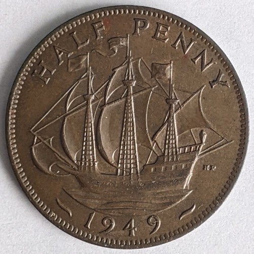 1949, Georg VI., Halber Pfennig