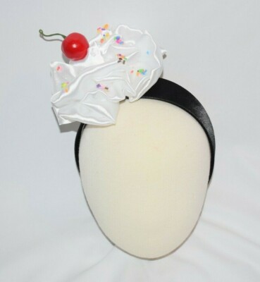 whip cream headband food Halloween costume Women Girl baby head piece cherry