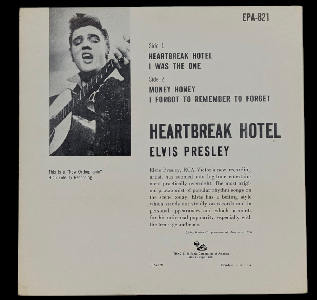 Elvis Presley – Heartbreak Hotel EPA-821, Mono, Indianapolis