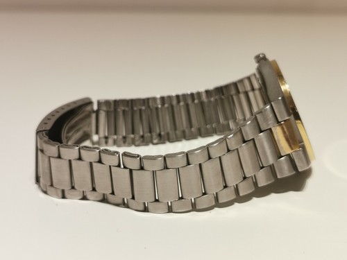 VINTAGE RARE SWISS TWO TONE STAINLESS STEEL MEN'S QUARTZ WATCH "ATLANTIC"MARINER - Picture 8 of 12
