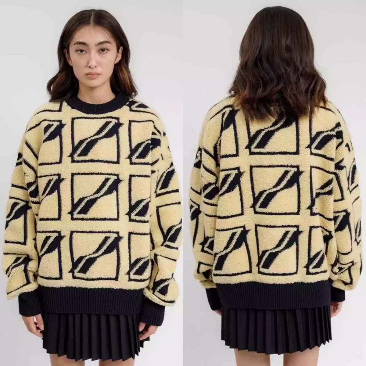 We11done logo-print wool-blend blazer - Black
