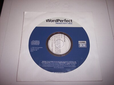 2004 WORD PERFECT PRODUCTIVITY PACK PC CD ROM COREL 980298 ~ JB # 0030-189 H6799