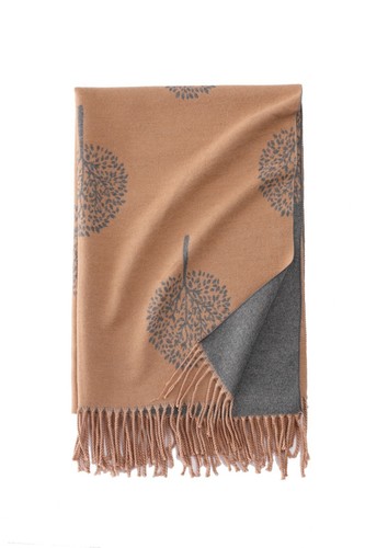 Mulberry Tree Print Tree of Life Reversible Scarf Premium Soft Blend Shawl Wrap - Picture 15 of 18