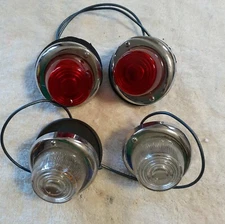 1948  1960 Tail Lights Assemblies Housing Lamp Set Used #2 