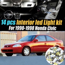 14pc Super White Interior Led Light Bulb Kit Pack For 1990-1998 Honda Civic 14pc Super White Interior Led Light Bulb Kit Pack For 1990-1998 Honda Civic
