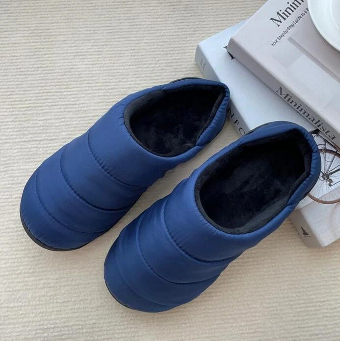 Hombres Antideslizantes Sin Cordones Interior Cálido Zapatillas Sandalias Forro de Piel Informal Hogar Zapatos Foto 3 de 4