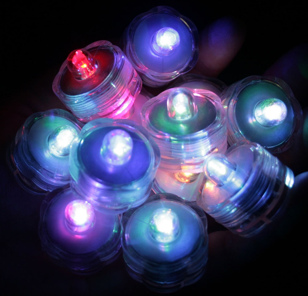 48 Multi Color Change Led SUBMERSIBLE Wedding Waterproof Floral Decor Tea Light