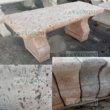 Panchina in cemento marmo pietra tufo da giardino cm 118 no ghisa panca sedia