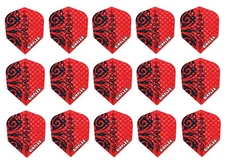 5 Sets Harrows Dimplex Standard Dart Flights - Ships Tracking - Tribal Red