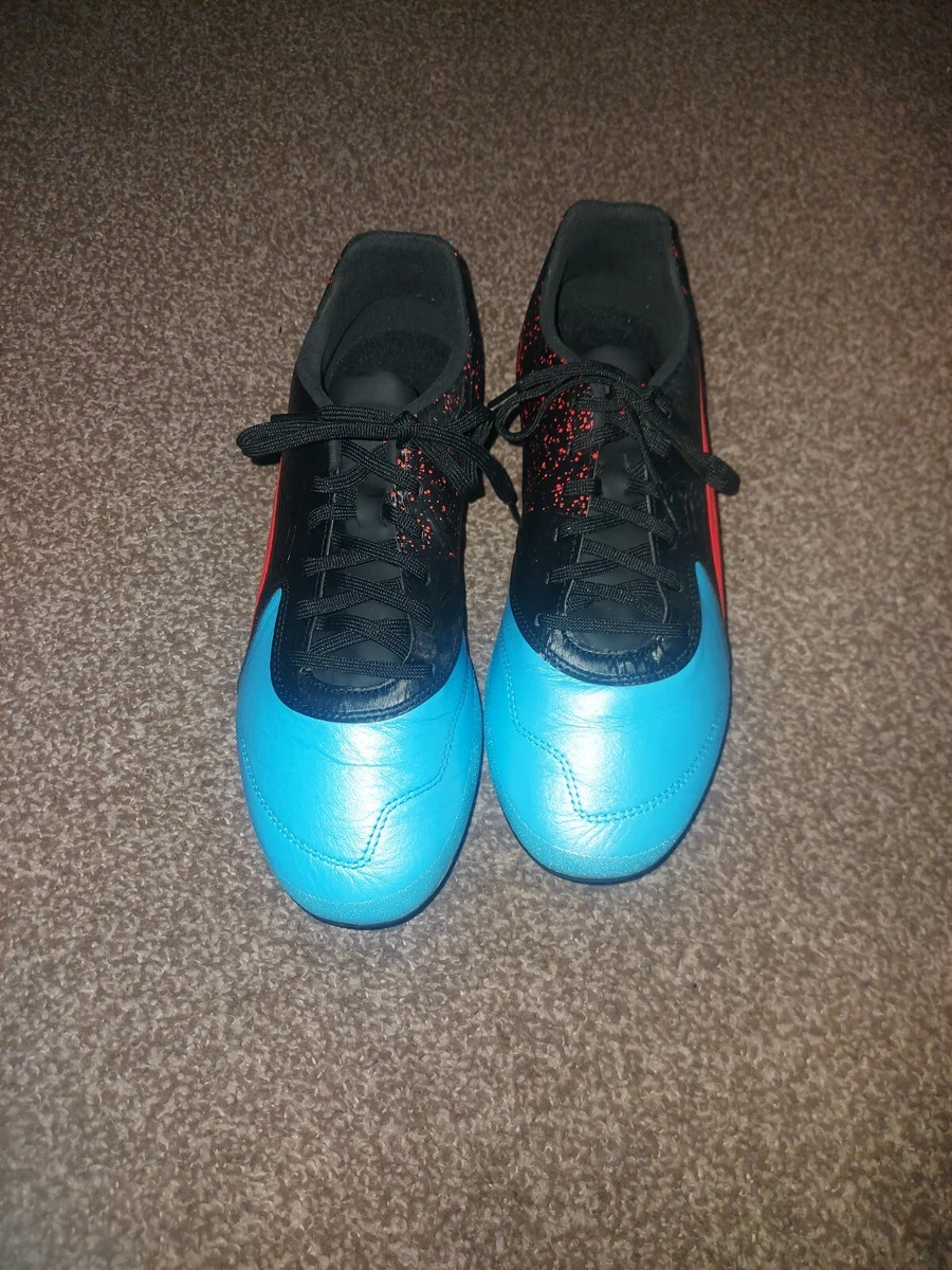 Puma ONE 19.3 CC HG Mens Leather Football Boots Cleats Blue and Black UK 8