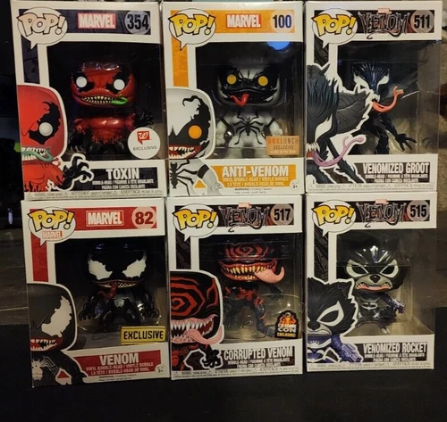 Funko Pop! Vinyl: Marvel - Venom Lot, Toxin, anti-Venom, Corrupted Venom