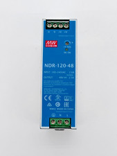 MW MEAN WELL NDR-120-48 120W / 48V DC Power Supply, DIN Rail, PFC. AC/DC Input.