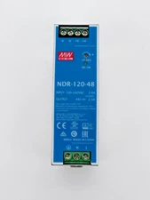 MW MEAN WELL NDR-120-48 120W / 48V DC Power Supply, DIN Rail, PFC. AC/DC Input.