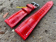 26mm 24mm 22mm 21mm 20mm 19mm 18mm 16m Red alli.../ Leather Watch Strap Band.