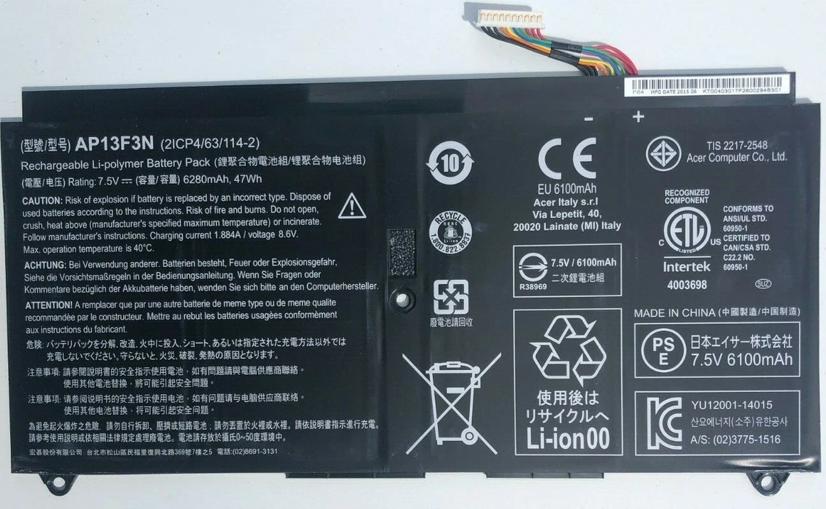 Battery AP13F3N 2ICP4 63 114 2 Acer Aspire S7 392 S7 393 genuine Acer part