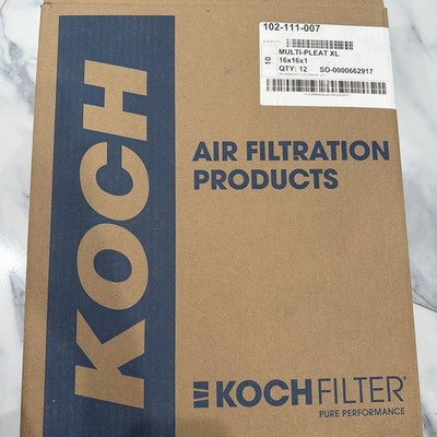 Lot of 12 Filters Koch Multi-Pleat XL Air Filters 16'' X 16 X 1  102-11-007 New