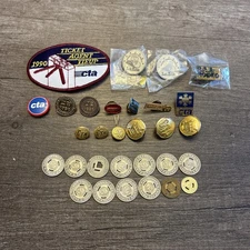 Vintage CTA Chicago Transit Authority Pin Button Token Lot