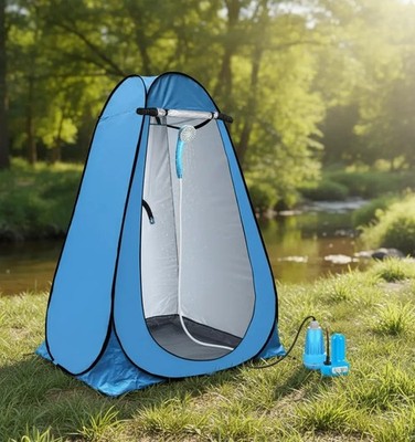 2PC (Pop Up Privacy Shower Tent +Portable Shower Camping Shower Outdoor Camp )