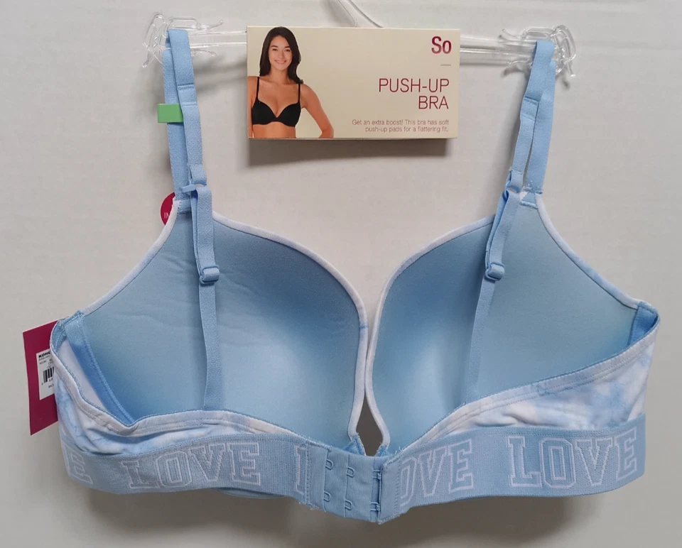 New Juniors' SO Push Up Bra ZG91B230R Size 38B Blue Swirl Tie Dye - Image 4 of 4