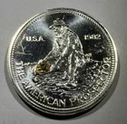 New Listing1982 Engelhard 1oz Silver American Prospector With GOLD NUGGETS Big E On Reverse