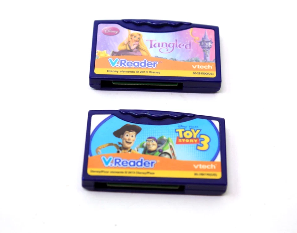 Lot 2 VTech V Reader Cartridges Games Toy Story 3 - Tangled - Image 2 of 3