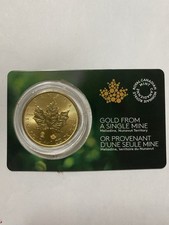 2022 Canada Gold Maple Leaf 1 oz $50 Single Sourced Mine - BU in Assay Card