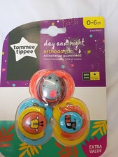 Tommee Tippee Pacifier Orthodontic 3 Pack Day Night Glow in the Dark New Binky