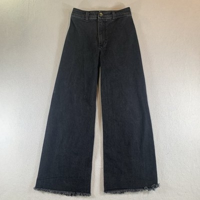 Billabong Free Fall High Waist Wide Leg Black Denim Jeans Womens Size 26