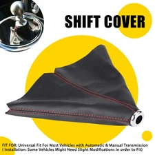 Universal Shift Boot Cover Shifter Manual/Auto Shift Knob Boot Dust Cover Black
