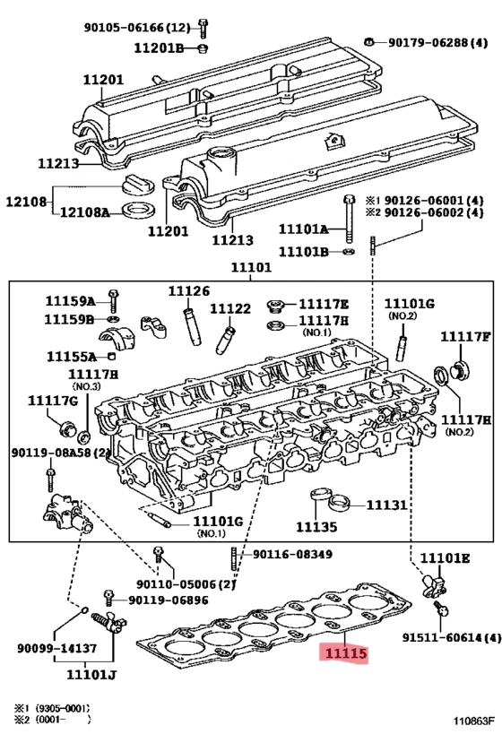 JUNTA CULATA TOYOTA SUPRA JZA80 2JZ-GT 2JZG 93-98 GENUINA 11115-46052 Foto 2 de 2