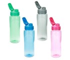 Assorted Plastic Water Bottles with Flip Top Lids 24 Oz, BPA Free Reusable