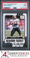 2021 PANINI CONTENDERS DRAFT PICKS #21 DREW BREES HOF  PSA 9