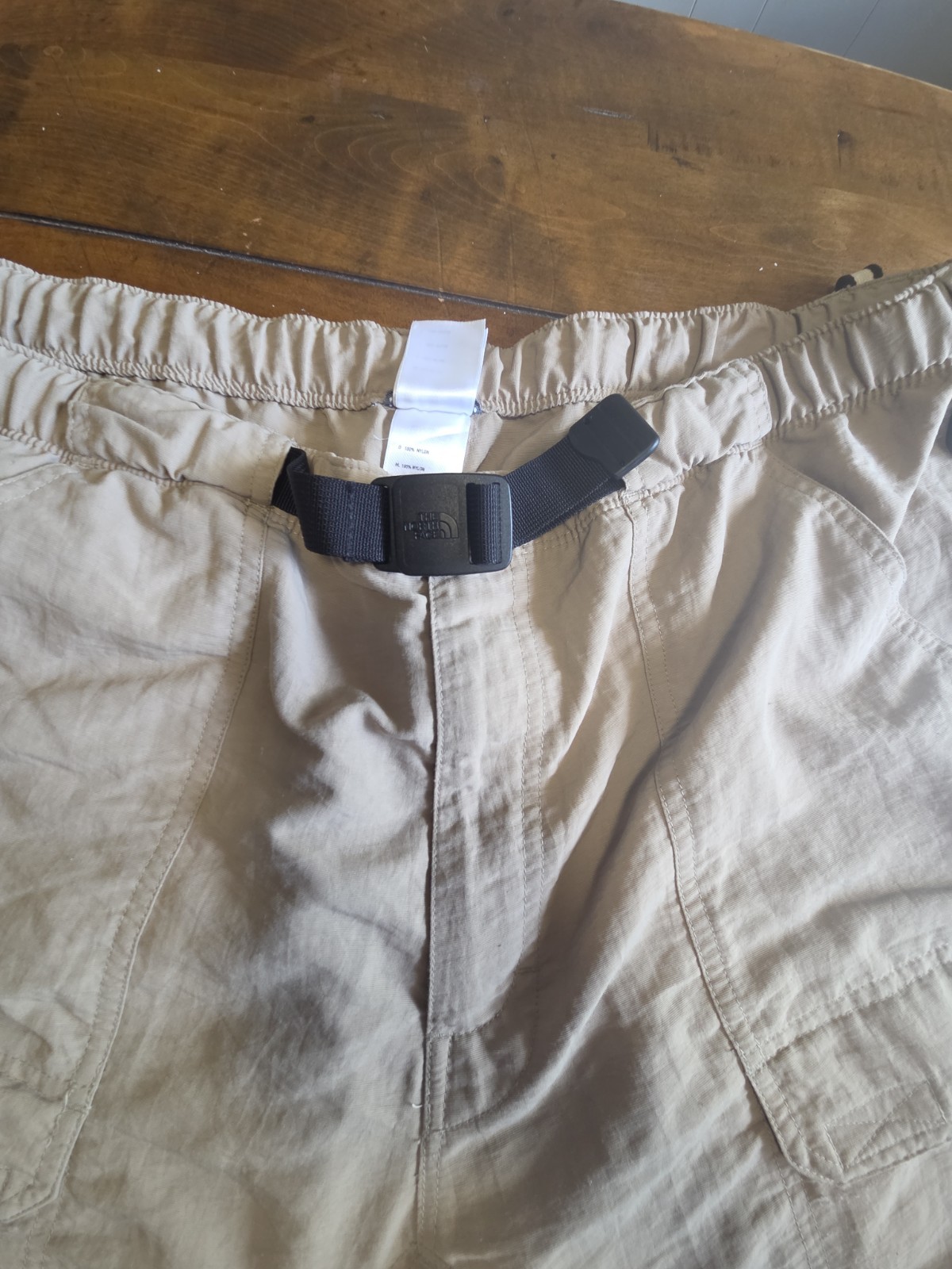 The North Face Mens XL Tan Nylon Convertible Cargo Hiking Pants Belted image 5