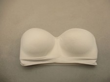 Auden Size L Women Beige Lined Wireless PullOn Strapless Push Up Bandeau Bra 11B