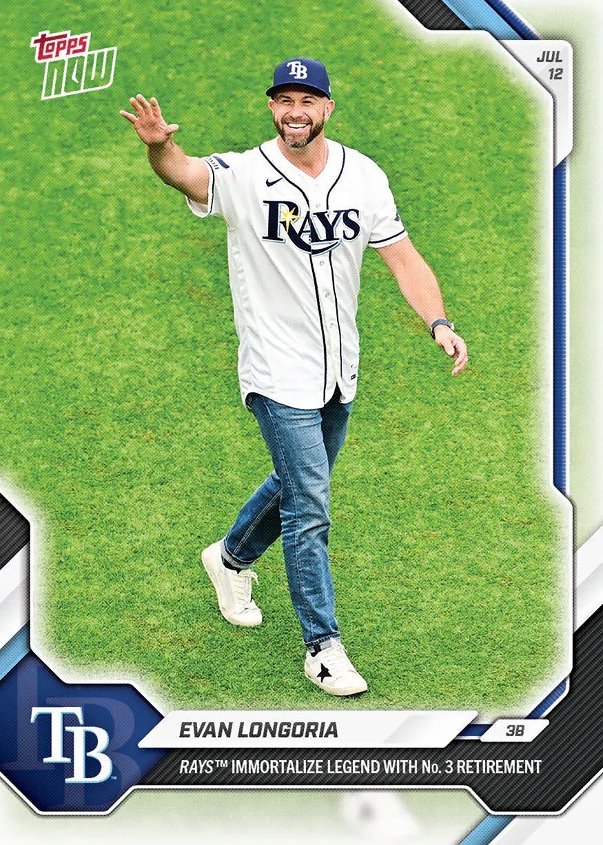 2026 Topps NOW MLB #447 Evan Longoria Rays No. 3 Retirement